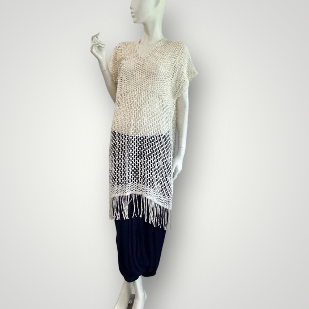 Boho Italian Cotton Crocheted Lace Tunic Cover-Up